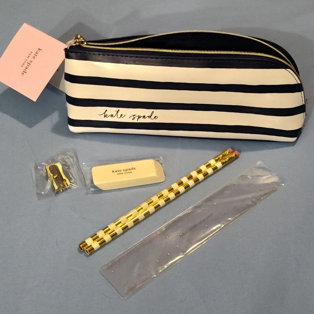 NWT! KATE SPADE Pencil Case With Supplies